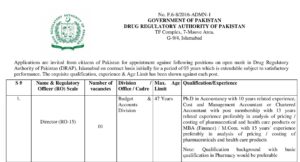 Drug Regulatory Authority of Pakistan DRAP Jobs 2023